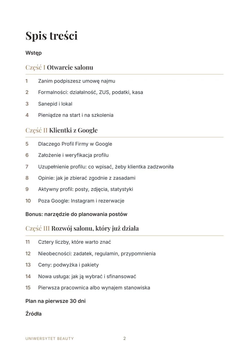 Spis treści poradnika